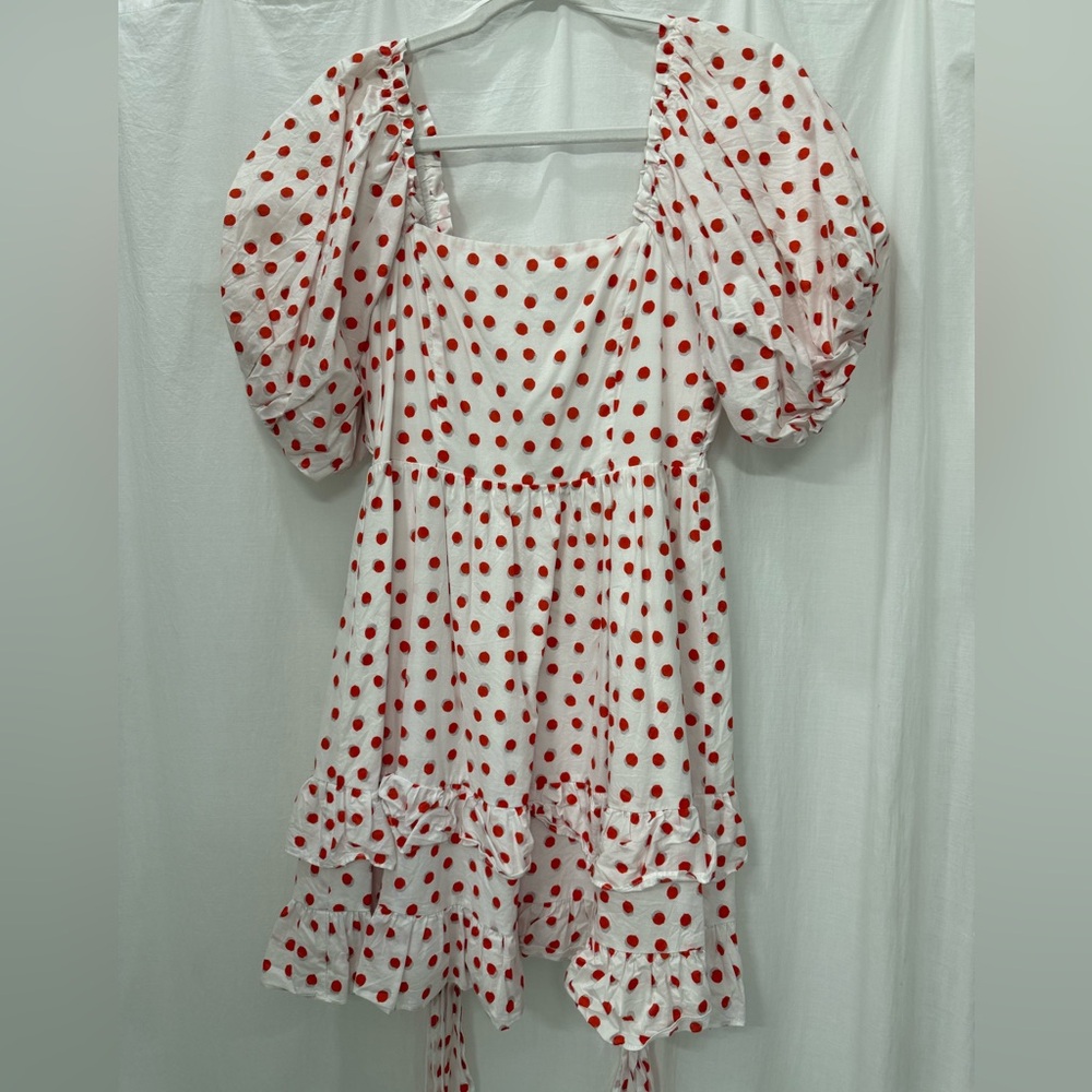 Sugarlips White and Red Polka Dot Dress